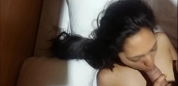  Skinny Thot from Venezuela Slow Suck Hard Dick, Lick Balls and Swallows Cum